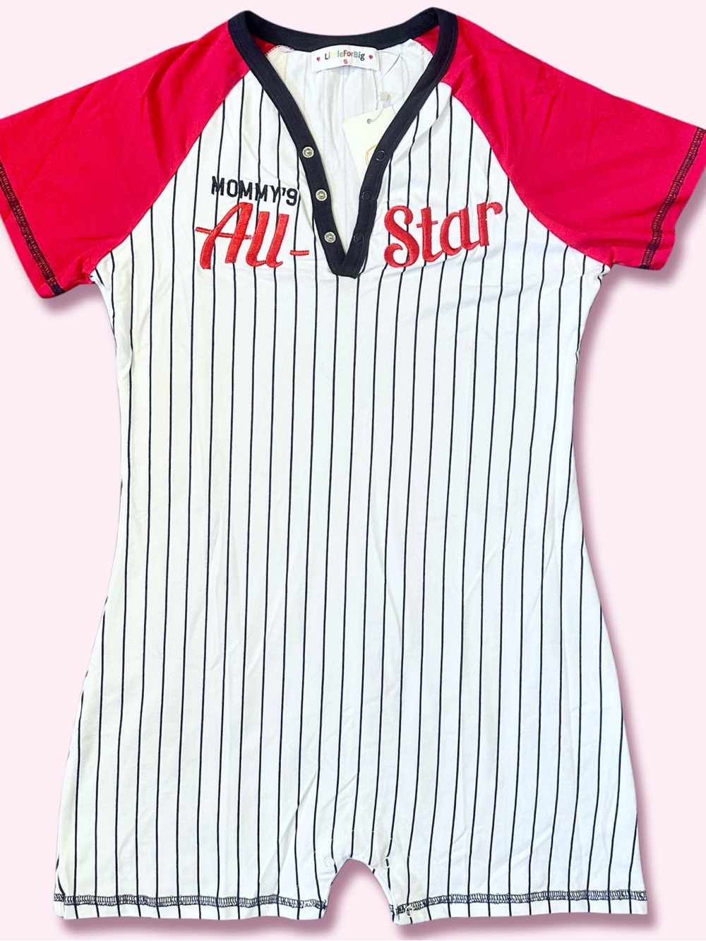 Rare OOAK Pinstripe Baseball Costume Romper Small NWT Mommy’s All-Star Sample